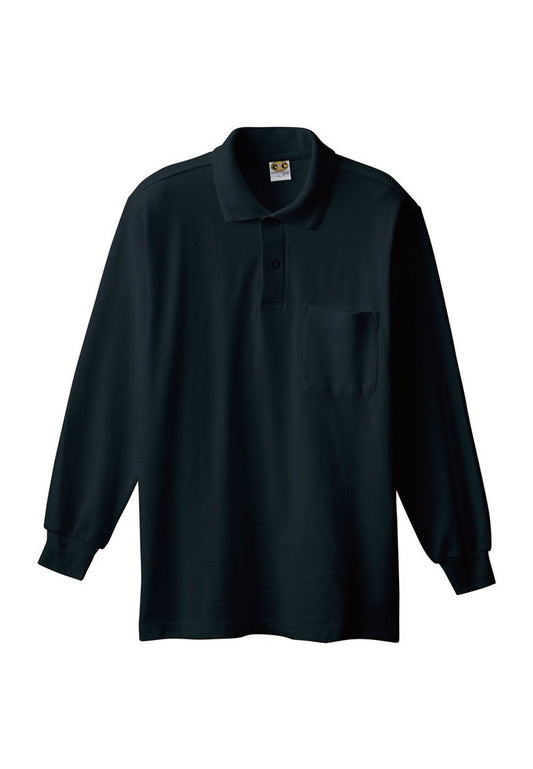 SOWA 0090 桑和 綿100%鹿の子 長袖ポロシャツ【通年用】