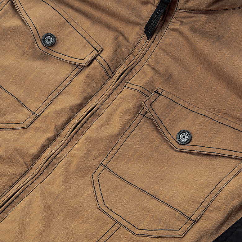 左右胸雨蓋ドットボタン付ポケット