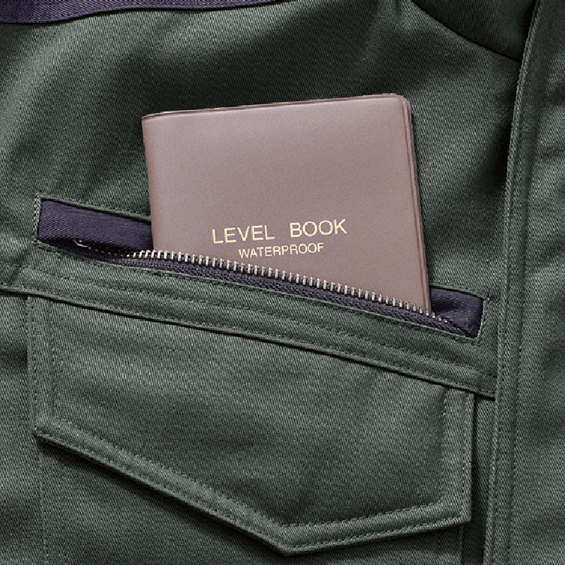 ファスナー付きレベルブック収納ポケット