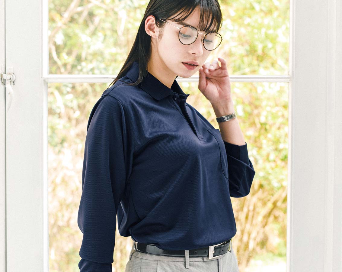 SOWA 50390 桑和ドライ&デオドラント ハニカムメッシュ長袖ポロシャツ S〜8L 大きいサイズ *7L・8Lは当社限定規格品【通年用】