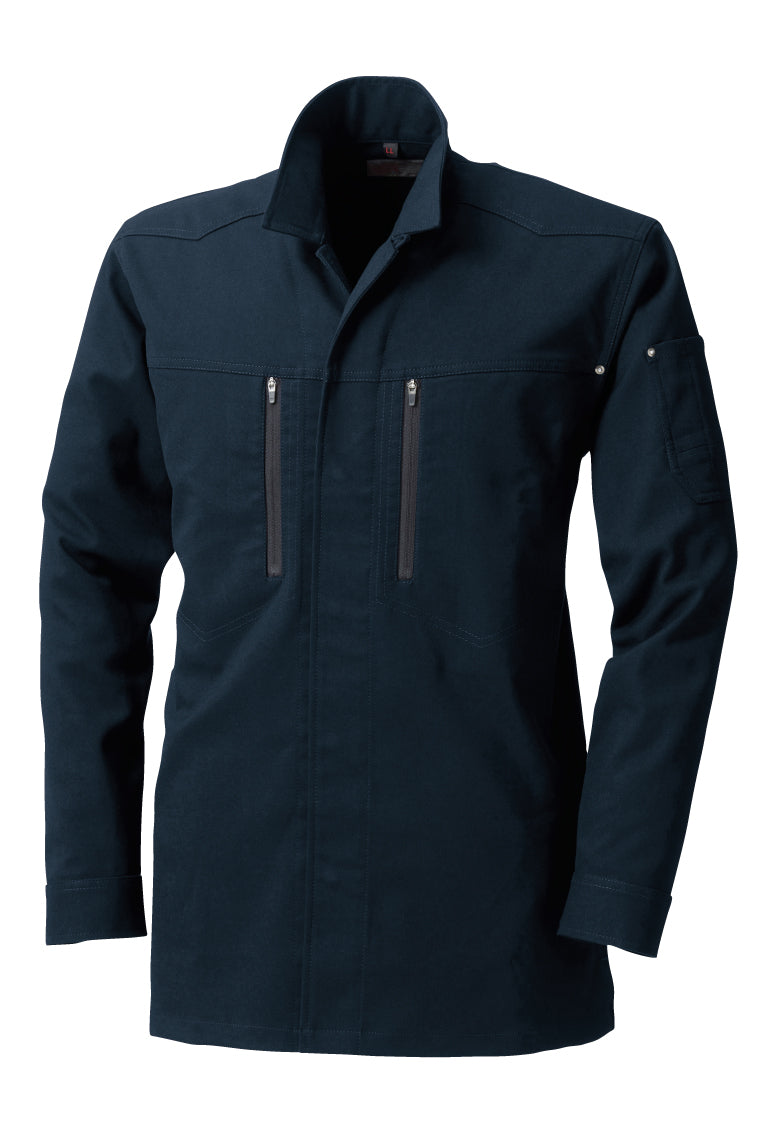halzalma ネイビー　調律シャツ M HOOH 6301 村上被服 ストレッチサージ フルハーネス対応 シャツ M～6L