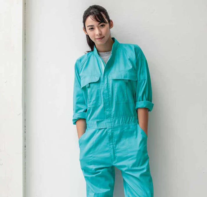 【アウトレット商品】SOWA 9000-O 桑和 綿100% 選べる21色 スタンドカラー お手頃価格 つなぎ服