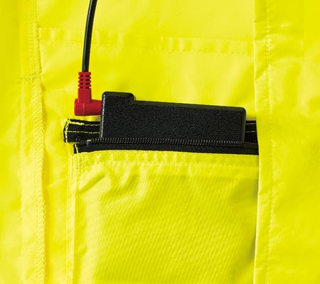 ファスナー付きバッテリーポケット