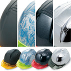 ヘルメットの塗装加工の詳細画像