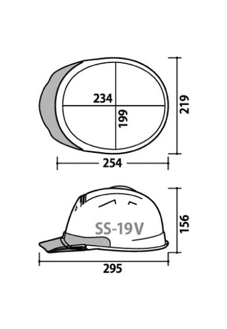 進和化学工業ヘルメットSS-19V型TP式RA_サイズ