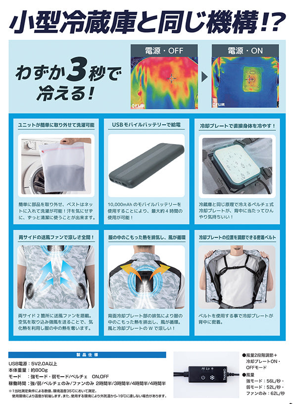 ビッグボーン TH603  冷蔵原理採用 ペルチェ式冷却 冷蔵服3【春夏用】