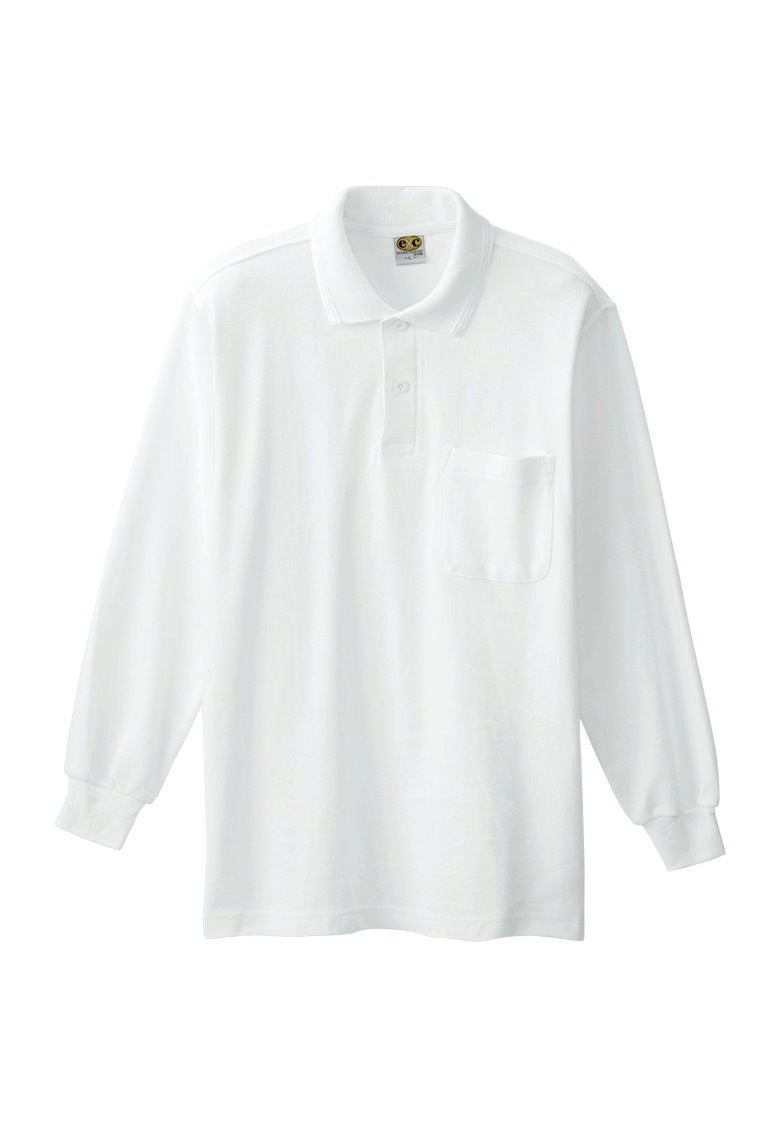 SOWA 0090 桑和 綿100％鹿の子 長袖ポロシャツ【通年用】- 作業服の