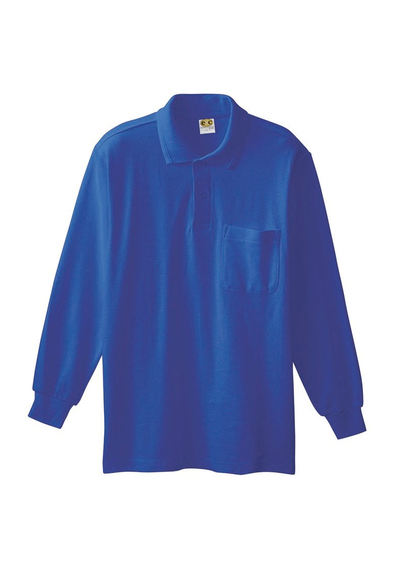 SOWA 0090 桑和 綿100％鹿の子 長袖ポロシャツ【通年用】- 作業服の