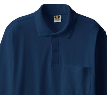 SOWA 0090 桑和 綿100％鹿の子 長袖ポロシャツ【通年用】- 作業服の