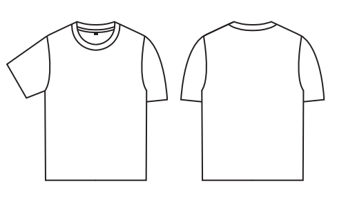 半袖Tシャツ フロント・バックのイラスト