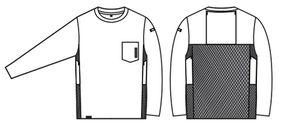 長袖Tシャツ フロント・バックのイラスト