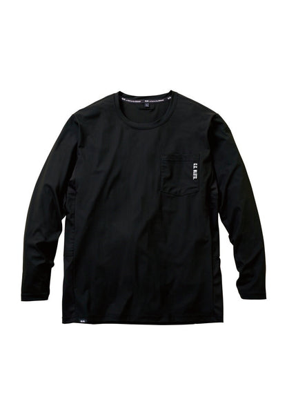 長袖Tシャツ 0595-52 ブラック 前面
