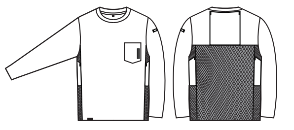 長袖Tシャツ フロント・バックのイラスト