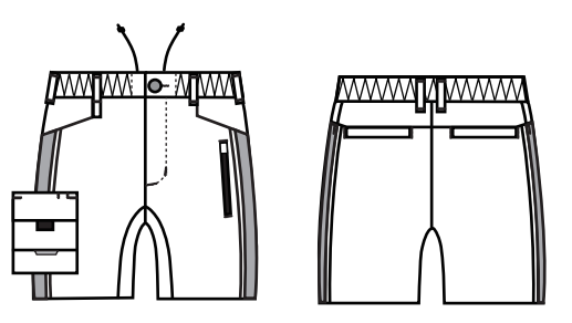 ハーフパンツ フロント・バックのイラスト