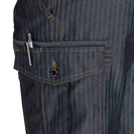 【股下100cmまで】バートル 1502 BURTLE 日本製ソフトツイル 高品質ヘリンボーン・カーゴパンツ インディゴ色のみ【秋冬用】【生地継ぎ足し加工代込み】