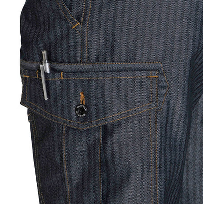 【股下100cmまで】バートル 1502 BURTLE 日本製ソフトツイル 高品質ヘリンボーン・カーゴパンツ インディゴ色のみ【秋冬用】【生地継ぎ足し加工代込み】