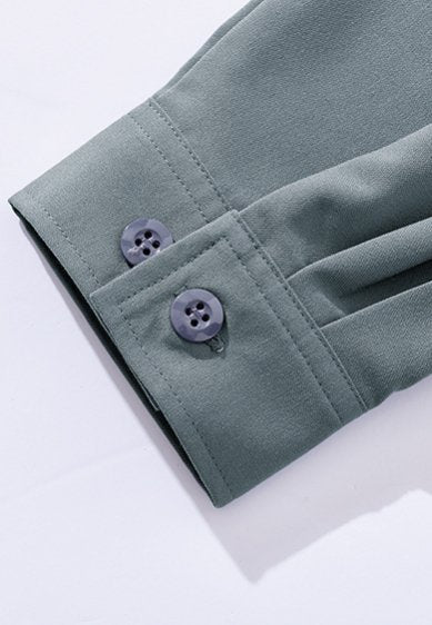 HOOH 1361 鳳皇 日本製サマーサージ素材  長袖立衿シャツ【春夏用】