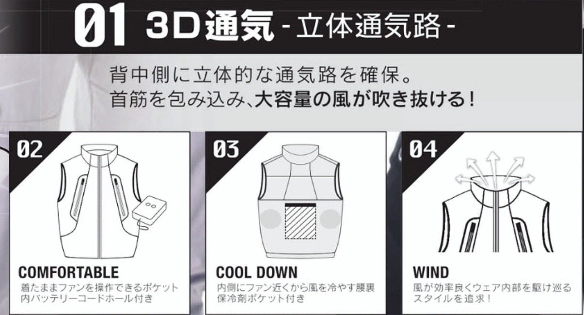 アタックベース 2443 The tough 空調風神服 グラフェン長袖ブルゾン