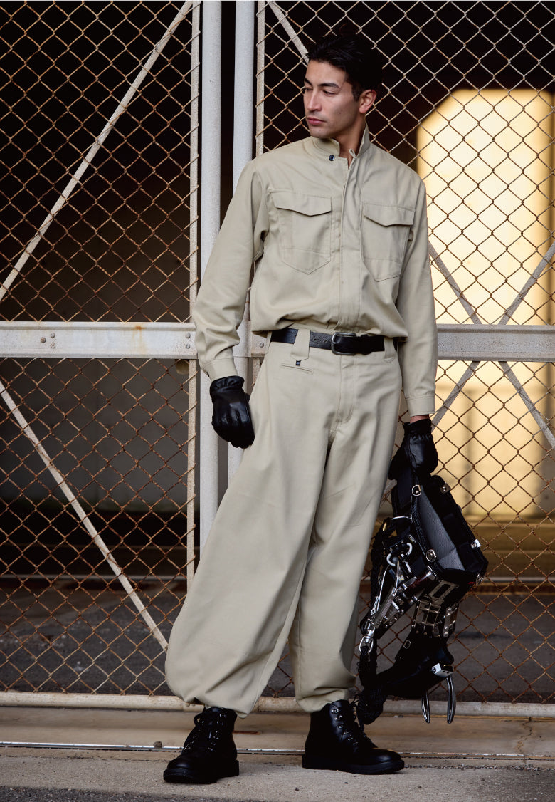 HOOH 2501 村上被服 サージ 立衿シャツ M～6L【通年用】