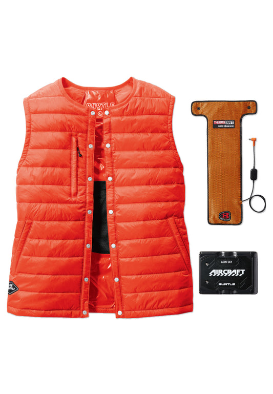 セット内容:TC500 電熱パッド、AC09バッテリー、バートル 3254ベスト- マーベリック