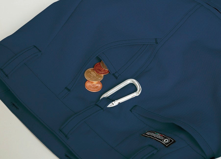 右ポケット内コインポケット&カラビナループ付 ネイビー
※カラビナは付いておりません。