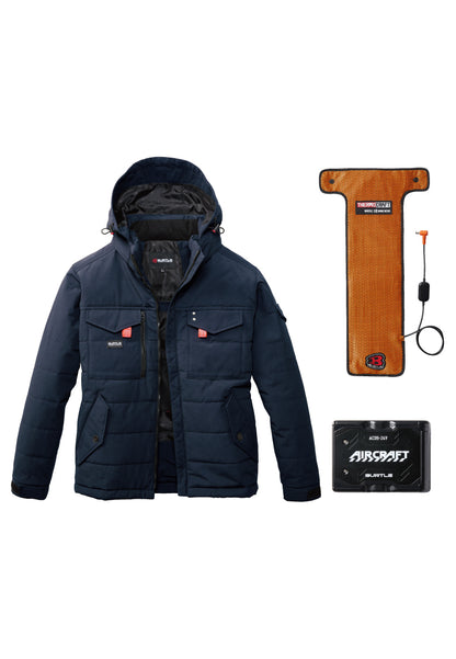 セット内容：TC500 電熱パッド、AC09バッテリー、バートル 5050ジャケット- ネイビー