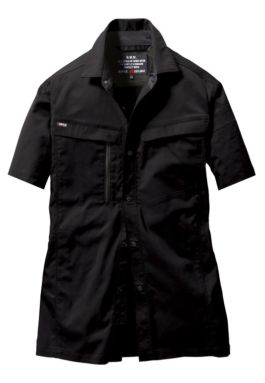 ブラック
※加工はイメージです。製品によって半袖加工のし上がりが若干異なる場合がございます