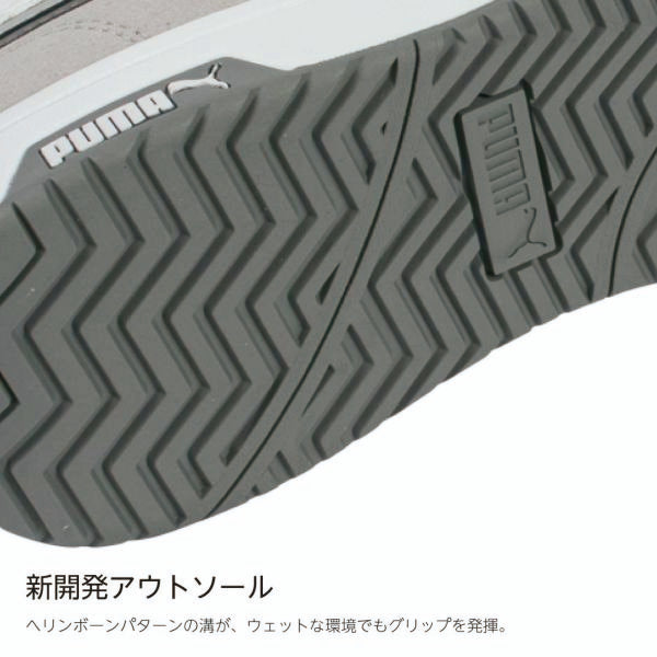 PUMA プーマ セーフティシューズ 63.206.0 HERITAGE エアツイスト2.0 グレー ミッド フック＆ループ プロスニーカー(R)