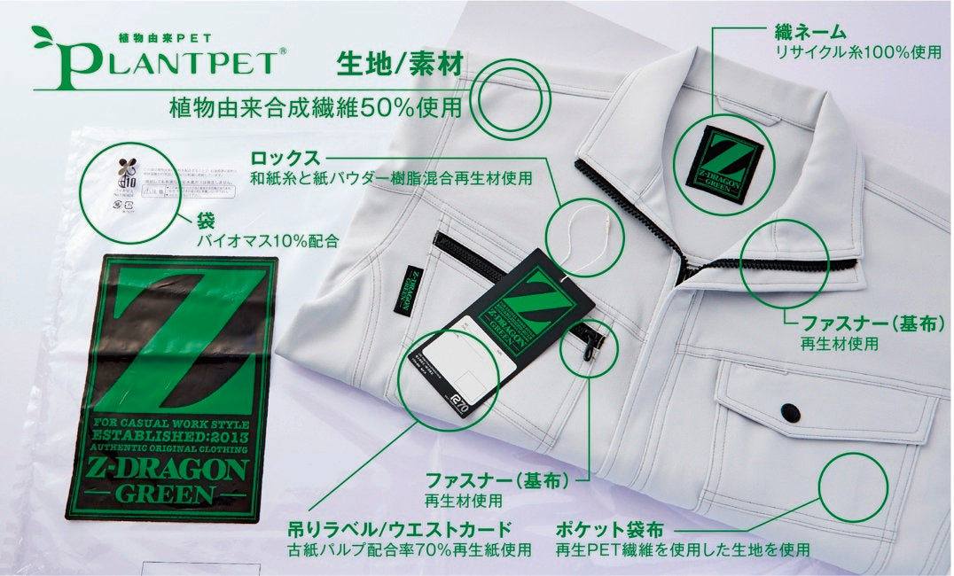 植物由来繊維50％使用