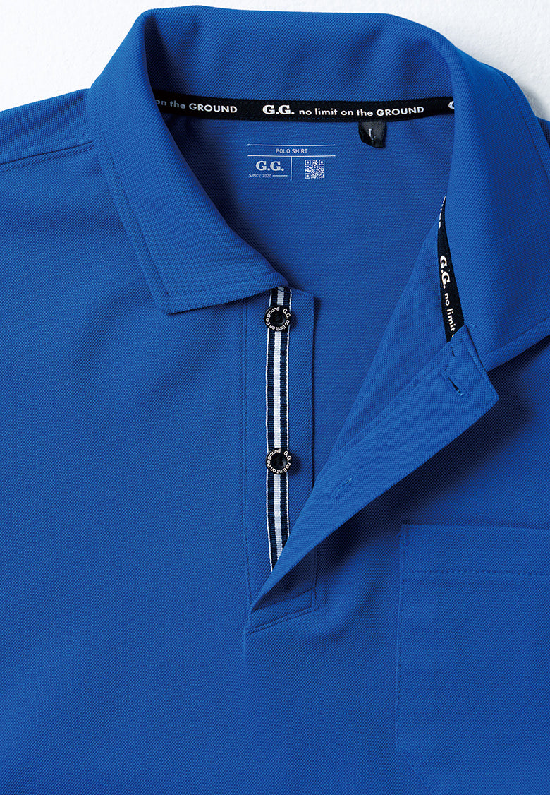 SOWA 7325-50 桑和 吸汗速乾 UVカット 長袖ポロシャツ(胸ポケット付き