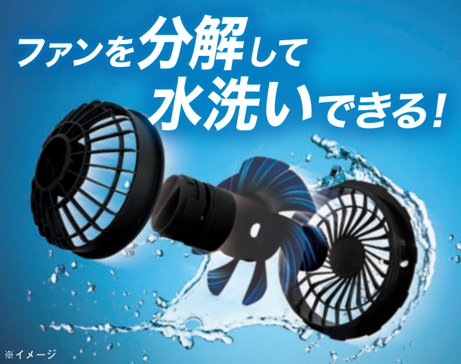 ファンを分解して水洗いできる！