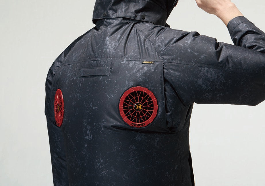 アームハイバックファン
 ※特許取得済
 ランヤード取付口
 ※特許取得済