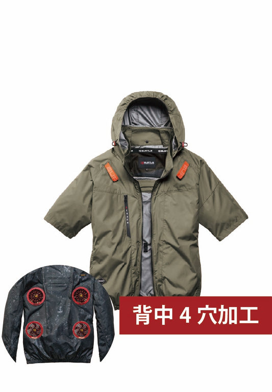 背中4穴追加済み空調ウェア カーキ バックスタイルはイメージです