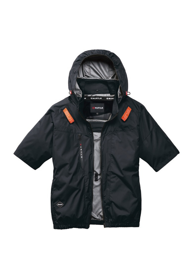 (28) 4つ穴 空調服 バートル AC2096 ブラック XL バートル AC2096-B4 エアークラフト AC半袖ブルゾン（ユニセックス