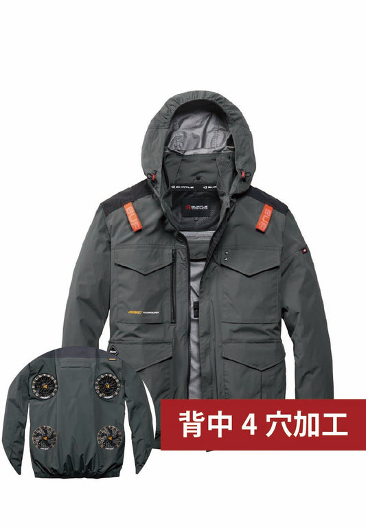 背中4穴追加済み空調ウェア ストームグレー バックスタイルはイメージです