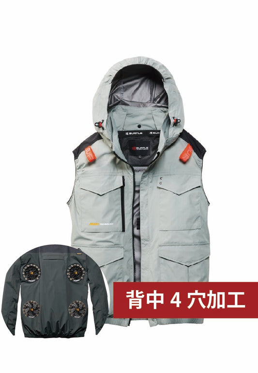 背中4穴追加済み空調ウェア スティールグレー バックスタイルはイメージです