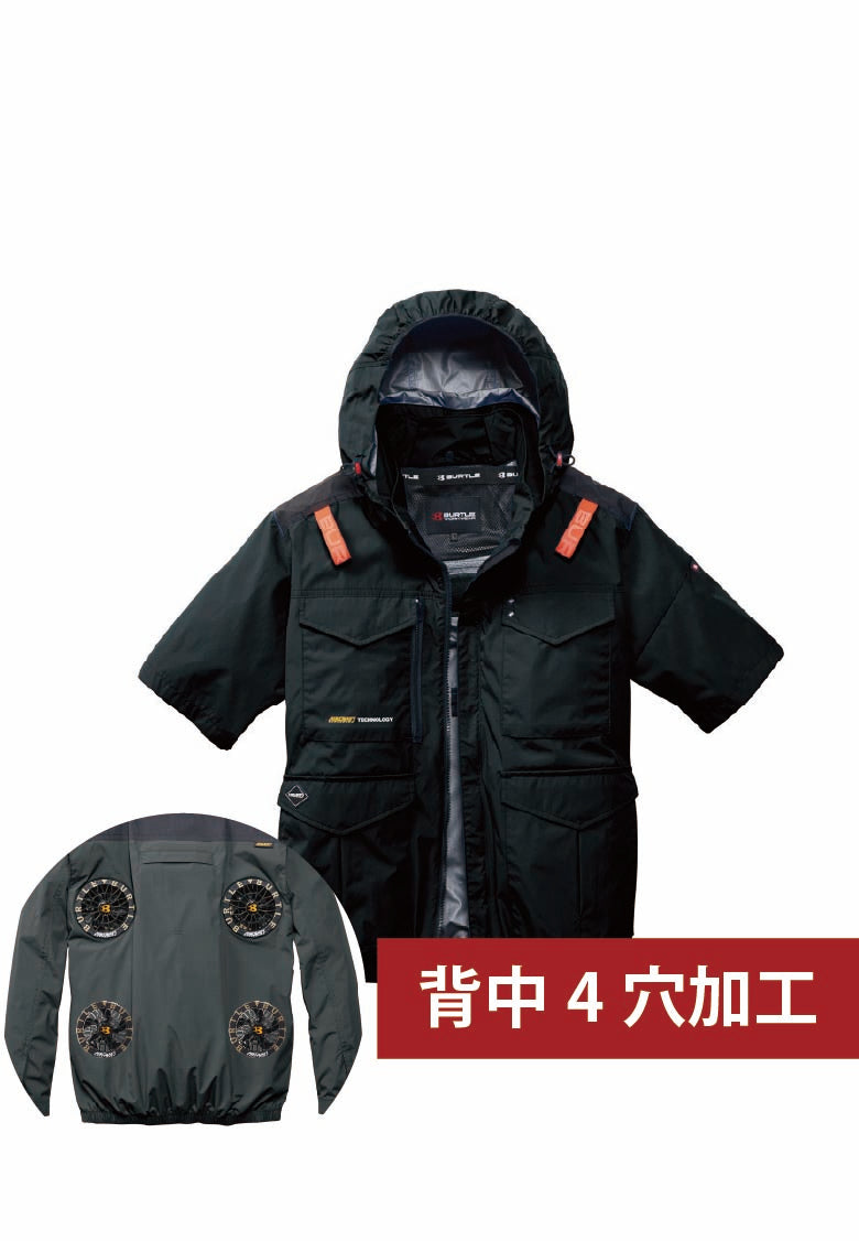 背中4穴追加済み空調ウェア ブラック バックスタイルはイメージです