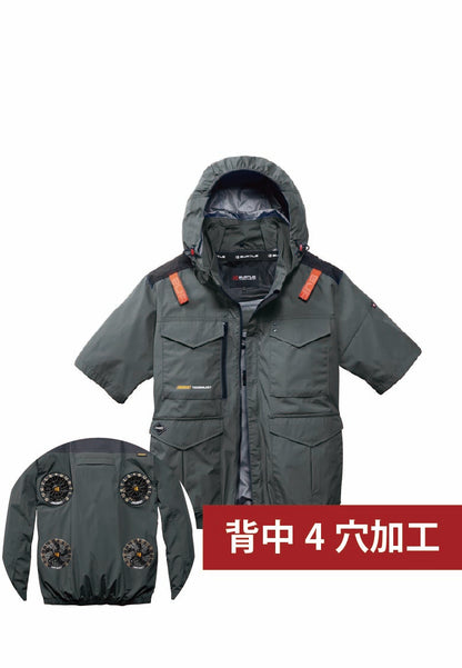 背中4穴追加済み空調ウェア ストームグレー バックスタイルはイメージです