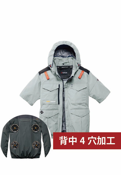 背中4穴追加済み空調ウェア スティールグレー バックスタイルはイメージです