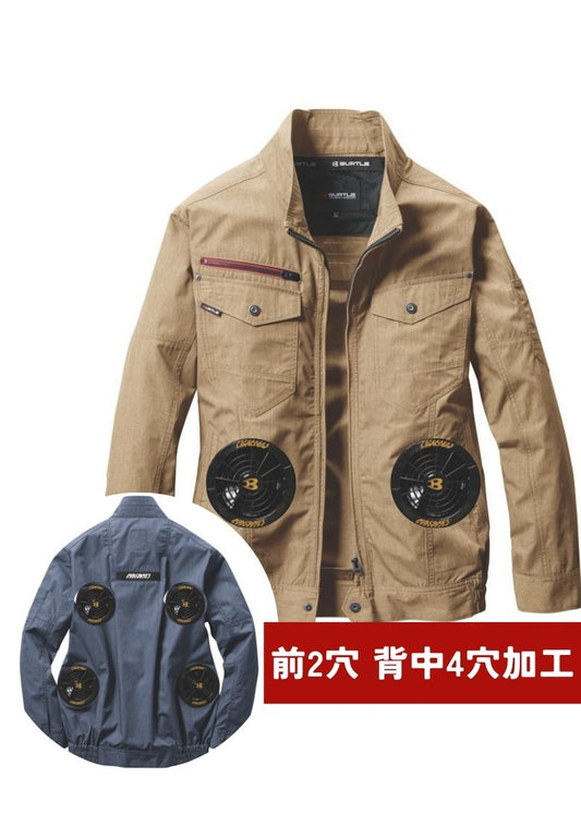 前2穴＋背中2穴追加済み空調ウェア カーキ