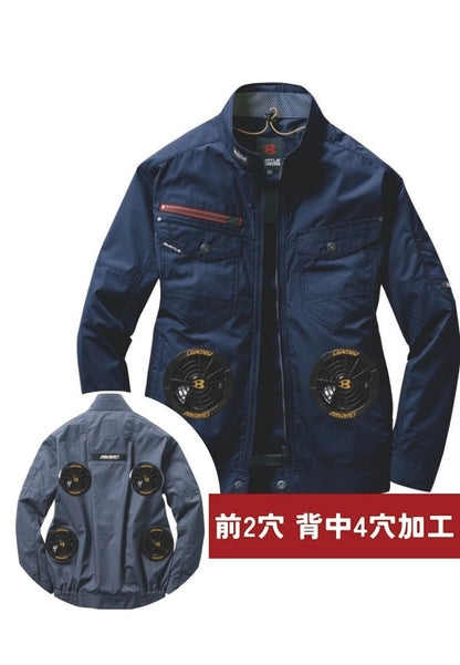 前2穴 背中4穴追加済みの空調ウェア ネイビー
（バックスタイル画像はインディゴ）