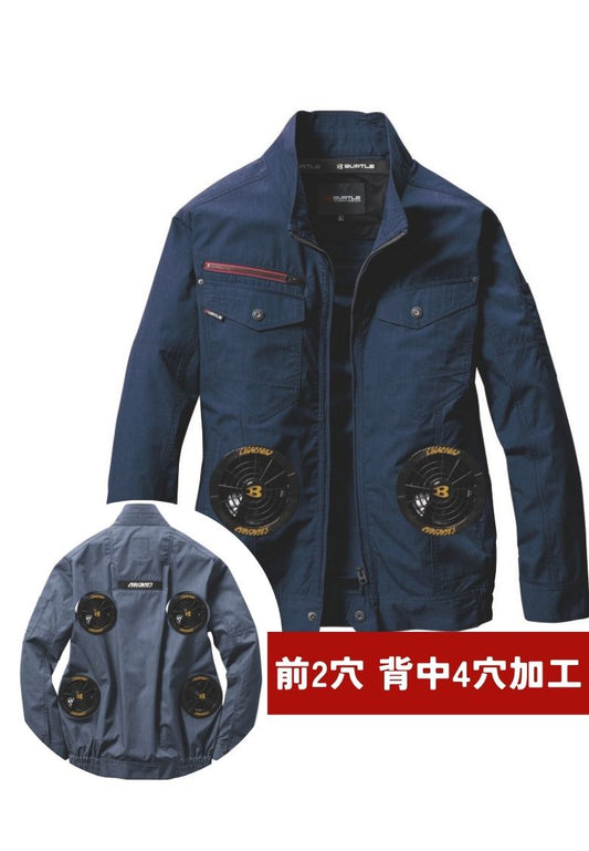前2穴＋背中2穴追加済み空調ウェア ネイビー