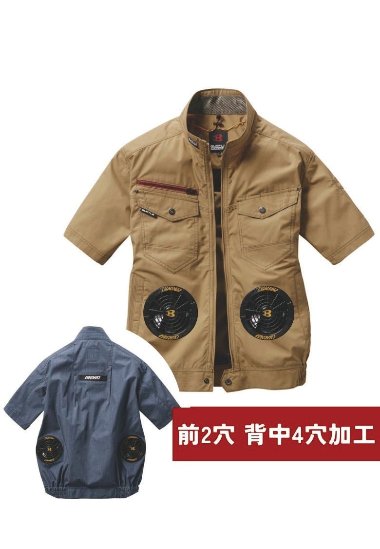 4/13までの出品 カーキ L／BURTLE エアークラフト／半袖ブルゾン Amazon.co.jp: BURTLE バートル エアークラフト半袖ブルゾン