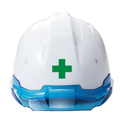 デザイン：通常、正面にプリントした場合。※具体的な位置はヘルメットによって異なる場合がございます