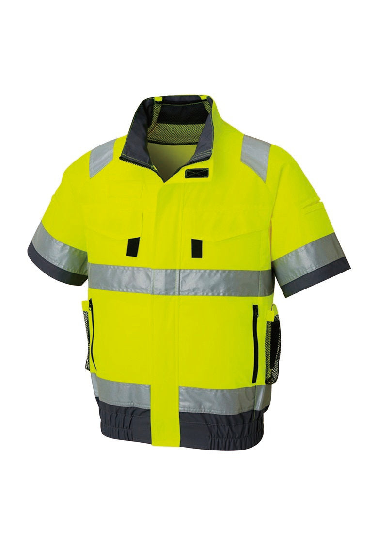 サンエス KF92520G 空調風神服(R) フルハーネス対応 Hi-Vis 高視認 半袖ブルゾン S～6L