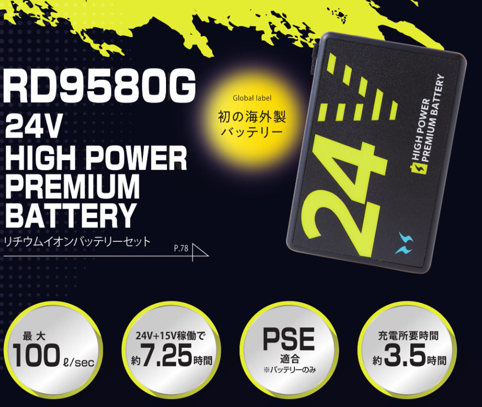 RD9580G 24VバッテリーセットGL-1の商品紹介・仕様画像