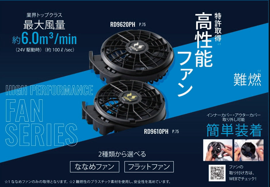 RD9620PH 24V仕様ファンセット(フラットタイプ)の商品紹介・仕様画像