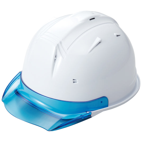 ヘルメット：白、バイザー：タイプAブルー（側面）