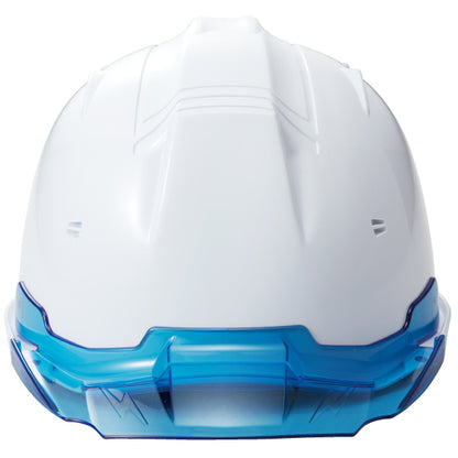 ヘルメット：白、バイザー：タイプAブルー（後面）