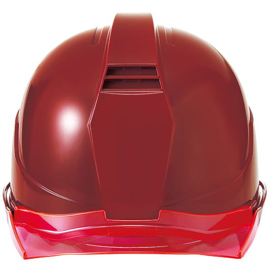 ヘルメット：L赤、バイザー：ピンク（前面）